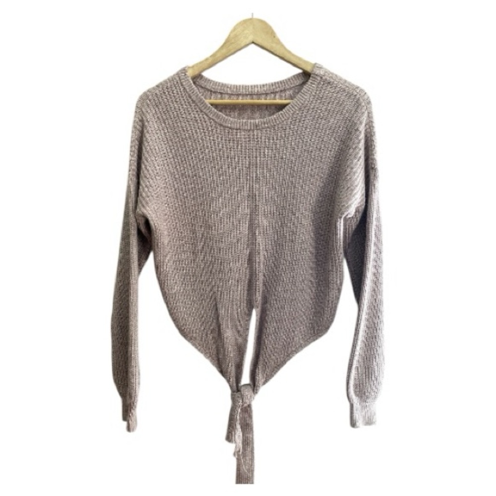 Hollister Knitted Grey Sweater with Front Tie Small